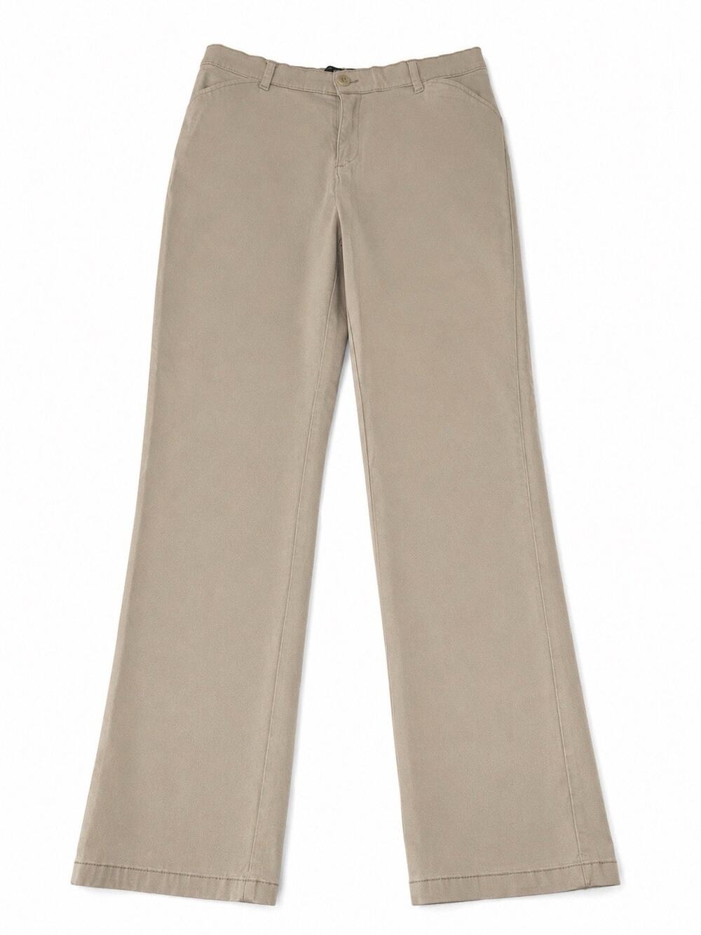 Lee Women’s Size 10 Long Relaxed Fit Beige Khaki Pants Stretch Straight Leg